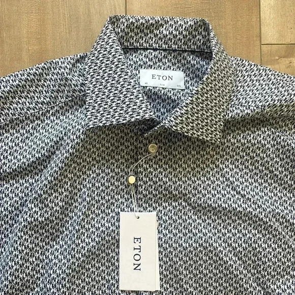 NWT Eton Slim Fit Patterned Men’s Dress Shirt Sz 40 ( 15.75”) - Picture 1 of 7